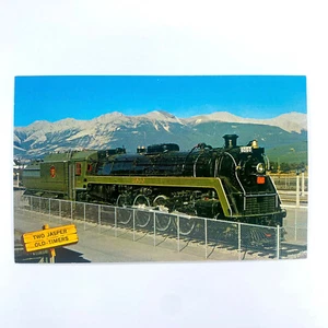 Postcard Railroad Train Canadian Steam Locomotive Jasper Park Rockies 1970s - Picture 1 of 2