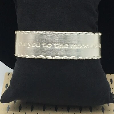 Brazalete Rústico "Te Quiero A La Luna Y Espalda" Tono Plata Foto 1 de 4