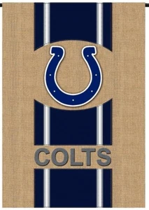 Indianapolis Colts 12,5"" x 18"" Impresa Arpillera Jardín Bandera Última EXHIBICIÓN NUEVO - Imagen 1 de 1