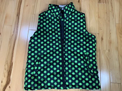 NUEVO CON ETIQUETAS I 5 APPAREL Chaleco Prendas Exteriores Relleno de Poli Talla Grande Mujer Negro con Lunares Verdes Foto 1 de 4