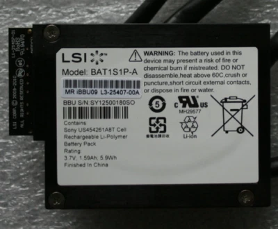81Y4491 BAT1S1P-A LSI BBU09 LSI00279 For 9265 9271 9285 9266 9286 Raid Battery - Image 1 of 3