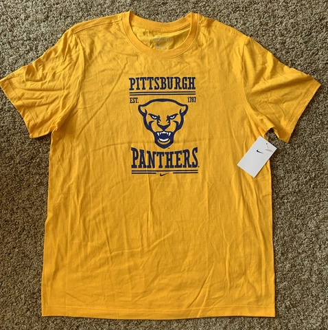 NEW Nike University of Pittsburgh PITT Panthers Shirt Men Large Yellow Cover