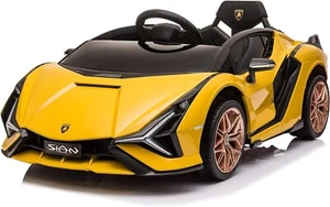 Best Ride on Cars Kids Electric Vehicle Yellow Lamborghini Sian 12V - Picture 1 of 4