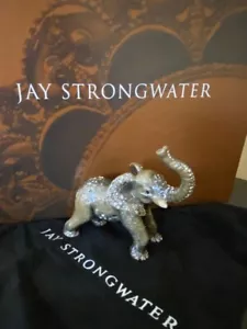 JAY STRONGWATER JUNGLE BABY ELEPHANT FIGURINE~SWAROVSKI CRYSTALS~ NEW IN BOX - Picture 1 of 17