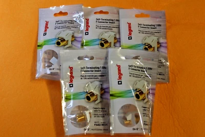 Cable coaxial de Internet Qty5 On-Q legrand F3482-WH-V1 Snap In 1GHz conector F blanco Foto 1 de 3