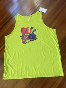 NIKE Men’s Dri-Fit Graphic Tank Top Neon Green XXL NWT DM6261-321 - Picture 1 of 4