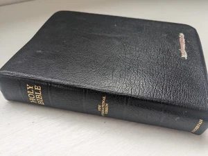 NIV 1978 Black Top Grain Cowhide Leather Handi Size - Picture 1 of 17
