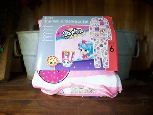 SHOPKINS GIRLS THERMAL SHIRT AND PANT SET SIZE 6 LONG SLEEVE UNDERWEAR SLEEP SET - Picture 1 of 1