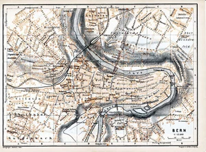 CH Bern 1903 kl. orig Stadtplan, Karte + Reisef. (9 S) Gurten Bremgarten Münster - Picture 1 of 4