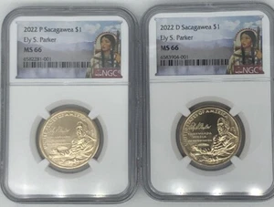 2022 P D $1 SACAGAWEA NGC MS66 ELY S. PARKER HA-SA-NO-AN-DA - Picture 1 of 2