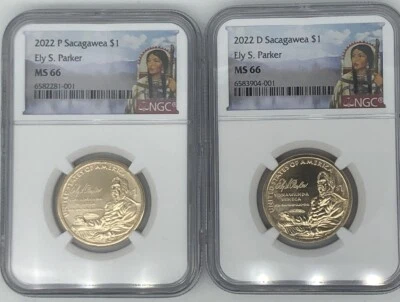 2022 P D $1 SACAGAWEA NGC MS66 ELY S. PARKER HA-SA-NO-AN-DA - Image 1 of 2
