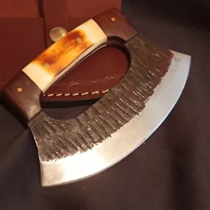 ULU Wiegemesser Handgeschmiedet Mittelalter-Messer Essbesteck Kräuter Küche - Bild 1 von 11