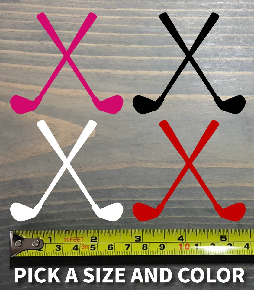 Golf Clubs Decal Sticker Crossed Ball Putter Driver Irons Tiger Balls Funny