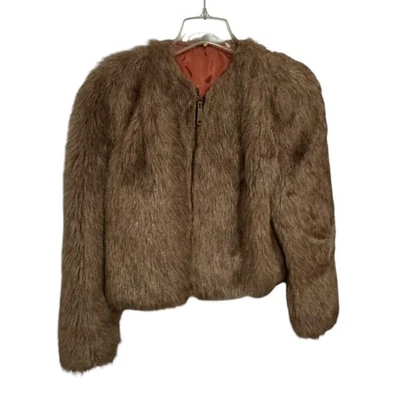 VTG Cropped Faux Fur (?) Jacket Ladies IWGWU Garment Workers Union Winter READ - Image 1 of 4