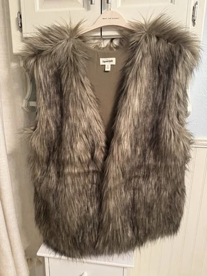 Жилет женский Nordstrom's Open Edit серый искусственный мех XL открытый передний мягкий уютный богемное - Изображение 1 из 4