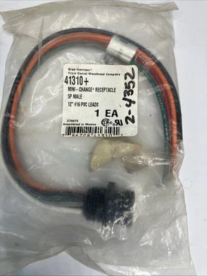 Brad Harrison 41310+ Mini-Change receptacle 5P, Male, 12" #16 PVC leads - Image 1 of 4