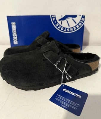 Birkenstock Boston Shearling Suede Shearling Clogs Size 39 Regular RRP €180 - Image 1 of 4