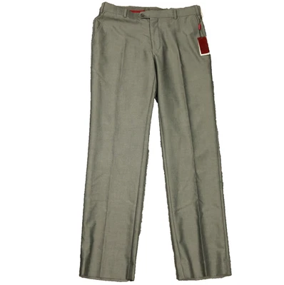 Adolfo 修身平前礼服裤子中腰银色(灰色)32x32 (34x31.5) — 第 1/4 张图片