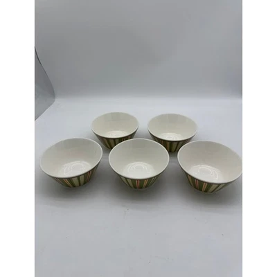 Waverly Garden Room Cuencos a Rayas Colombia 6" x 3" Sopa Cereal Chili Chip Set / 5 Foto 1 de 3