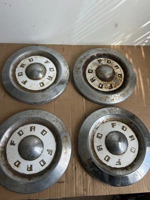 Комплект из 4 колпаков ступицы для тарелок для собак 1955-1960 Ford Thunderbird Fairlane 10,5 дюйма - Изображение 1 из 4