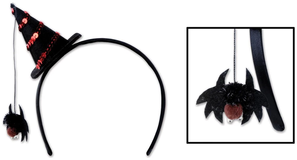 Diadema sombrero bruja araña para Halloween - Beistle Foto 1 de 1