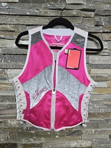 Icon Mil Spec Women Xs/S EUC Corset Motorcycle Vest. Hot Pink Free Shipping - Picture 1 of 15
