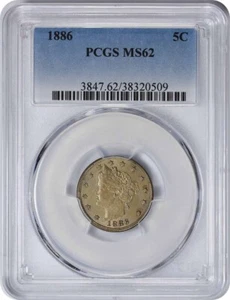 1886 Liberty Nickel MS62 PCGS - Picture 1 of 4
