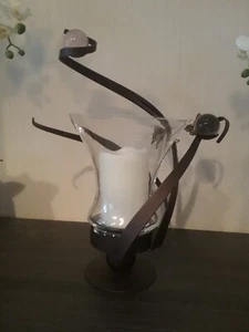 Formano Windlicht dunkelbraun Metall Glas Kugeln Kerze Teelicht wie neu Deko - Bild 1 von 4