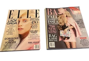(2) Lady Gaga Magazines - Harper’s Bazaar Sept 2014, & Elle Oct 2013 - Picture 1 of 5