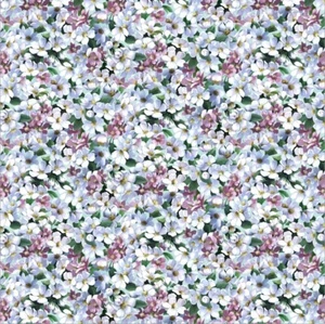 Elizabeths Studio - Tweethearts - Packed Floral - Azure, Fabric by the Yard - Picture 1 of 4