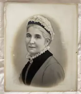 1888 Antique Photograph on Milk Glass of a Woman - Picture 1 of 7