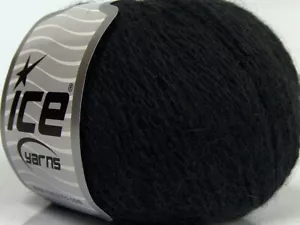 6-Skein Lot Angora Cashmere Yarn Fine 6x50g/200m Black - Picture 1 of 4