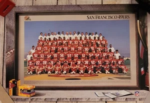 Póster raro del equipo de los 49ers de San Francisco 1991 15 x 22 * sin usar * Montana Young Rice - Imagen 1 de 4
