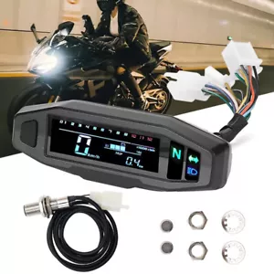 Universal LCD Digital Motorcycle Meter Speedometer Odometer Electric Motor RPM - Picture 1 of 15