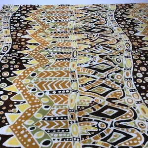 Vtg Geographic Retro Fabric Material Textile Print Stretch Knit 3.5 Yards 127x43 - Picture 1 of 8