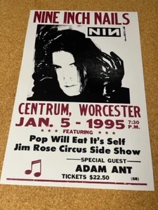 Nine Inch Nails Jim Rose Circus Adam Ant 1995 Cardstock Concert Poster 12"x18" - Picture 1 of 1