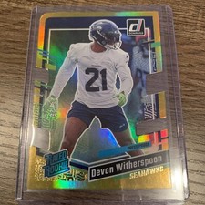 2023 Panini Donruss Football Devon Witherspoon Die-Cut Gold Holo RC /25  