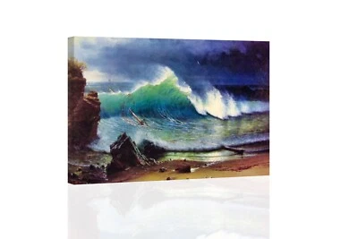 "The Shore of the Turquoise Sea-Bierstadt" CANVAS WALL ART - Image 1 of 2