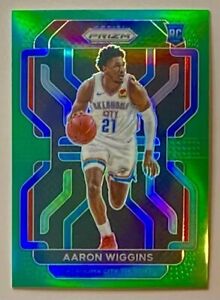 2021-22 Prizm Aaron Wiggins Green Holo Prizm Refractor Rookie SP RC #286 Thunder