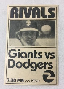 1978 KTVU TV-Werbung ~ Baseball GIANTS vs DODGERS 19. Mai - Bild 1 von 1