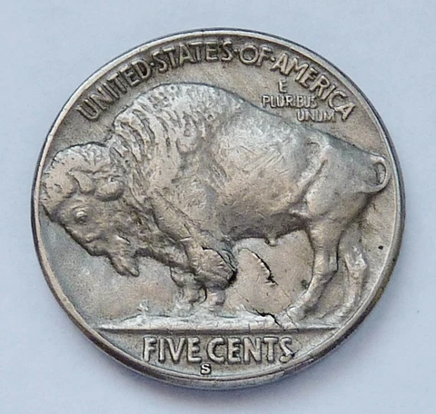 ERROR!!  1929-S U.S BUFFALO NICKEL ~ EXTRA FINE CONDITION - REVERSE LAMINATION Cover