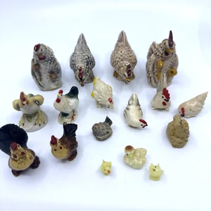 Vintage Lot of 17 Ceramic Chicken/Chicks/Rooster Japan Mixed Brands “As It’s “ - Picture 1 of 6