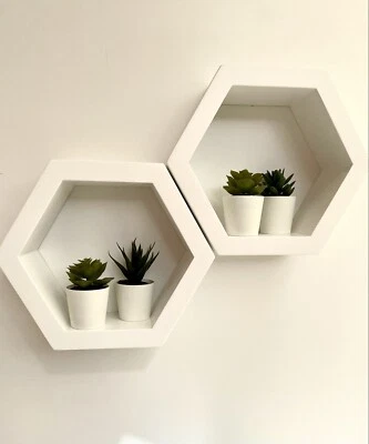 Mensola legno esagonale fatta a mano design Minimal moderna ( 1 Esagono )