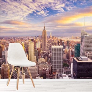 Sunset Skyscrapers New York City Wall Mural Wallpaper WS-42426 - Picture 1 of 12