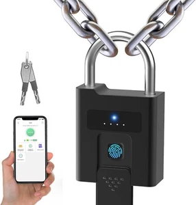 eLinkSmart Padlock Fingerprint App Control Key Heavy Duty Waterproof - Picture 1 of 6