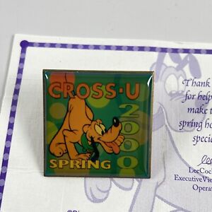 Disney Trading Pin Pluto Spring 2000 Cross-U Cast Members Easter Vintage Square