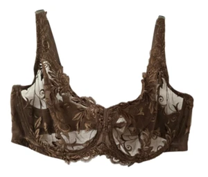 Soutien gorge Soma dentelle non doublé marron 42DD sexy coquette - Photo 1/10