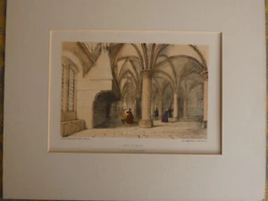 1 gravure XIXème salle des chevaliers mont saint michel anfray /bry * - Picture 1 of 2
