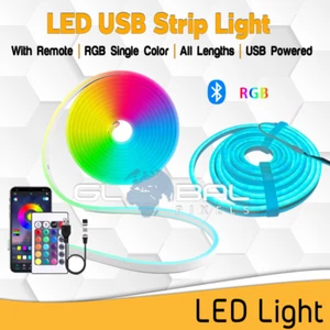 Neon LED Strip Light USB RGB 1/2/3/4/5M IP65 Waterproof Bluetooth Remote RESHAPE - Picture 1 of 12