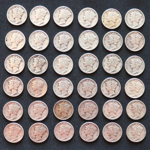 90% Silver US Coin - (36) MERCURY DIME LOT - HARD TO FIND / LIMITED AVAILABILITY - Picture 1 of 2